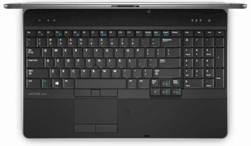 Dell Latitude E6540 top keyboard view no fingerprint