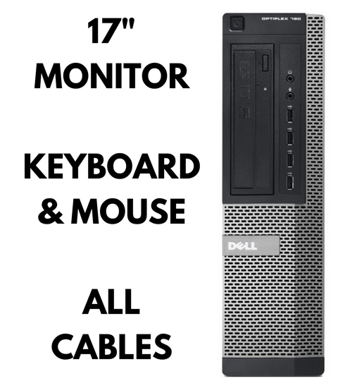 Dell Optiplex 790 Desktop Front complete bundle keyboard mouse monitor